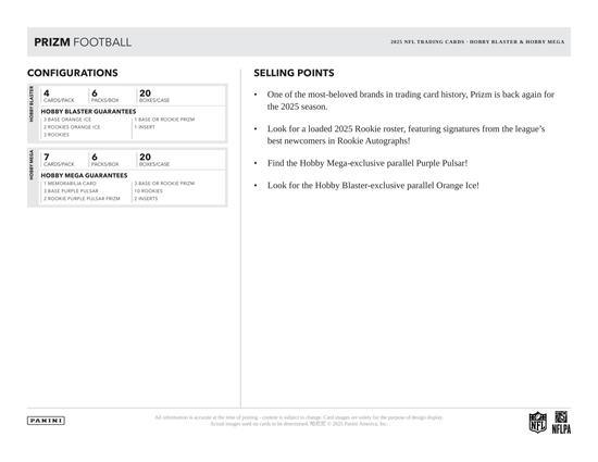 Image for 2025 Panini Prizm Football Blaster Hobby 20-Box Case