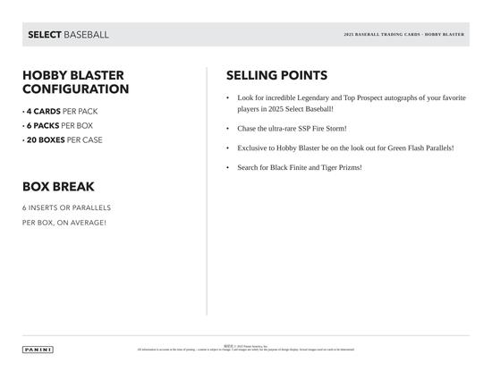 Image for 2025 Panini Select Baseball Blaster Hobby 20-Box Case