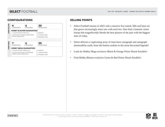 Image for 2025 Panini Select Football Mega Hobby 20-Box Case
