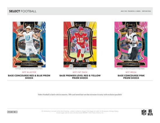 Image for 2025 Panini Select Football Mega Box (Pink Prizm Shock Parallels!)