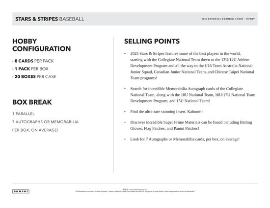 Image for 2025 Panini USA Stars & Stripes Baseball Hobby Box