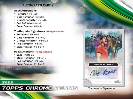 Image for 2025 Topps Chrome Tennis Hobby Box