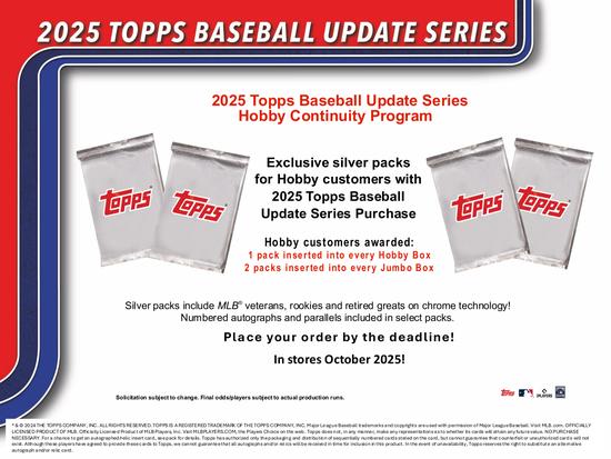 Image for 2025 Topps Update Series Baseball Hobby Jumbo Box