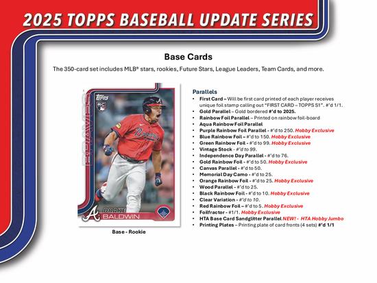 Image for 2025 Topps Update Series Baseball Hobby Jumbo Box