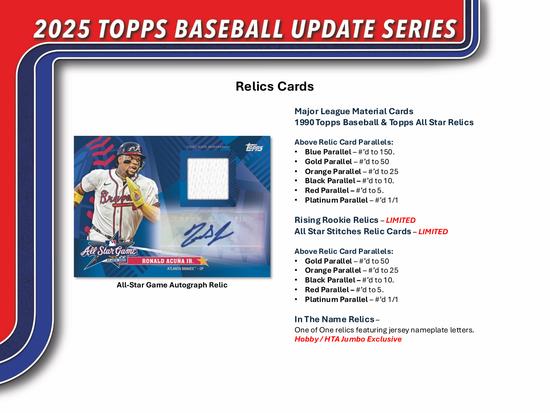 Image for 2025 Topps Update Series Baseball Hobby Jumbo Box