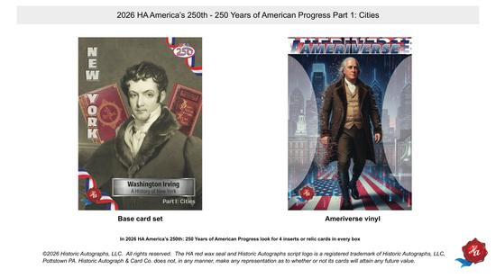 Image for 2026 Historic Autographs America's 250th Anniversary Part 1: Cities Hobby 24-Box Case