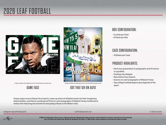 Image for 2026 Leaf Football Hobby 10-Box Case