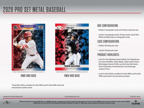 Image for 2026 Leaf Pro Set Metal Baseball Hobby Jumbo Box