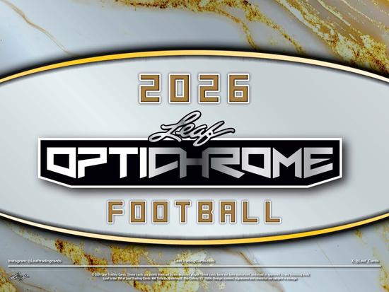 Image for 2026 Leaf Optichrome Football Hobby Jumbo 8-Box Case