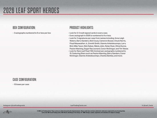 Image for 2026 Leaf Metal Sports Heroes Hobby 10-Box Case
