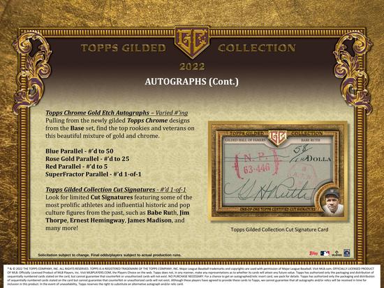 Image for 2022 Topps Gilded Collection Baseball Hobby Box