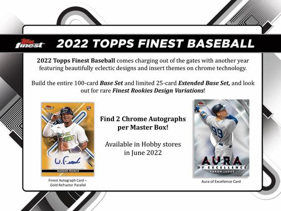 Image for 2022 Topps Finest Baseball Hobby Box
