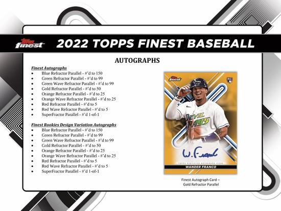 Image for 2022 Topps Finest Baseball Hobby Box