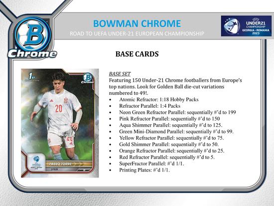 Image for 2022 Bowman Chrome Road to UEFA Under-21 European Championship Soccer Hobby 12-Box Case