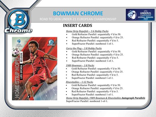 Image for 2022 Bowman Chrome Road to UEFA Under-21 European Championship Soccer Hobby 12-Box Case