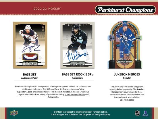 Image for 2022/23 Upper Deck Parkhurst Champions Hockey Hobby 12-Box Case