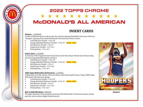 Image for 2022 Topps McDonald's All American Chrome Basketball Hobby Box