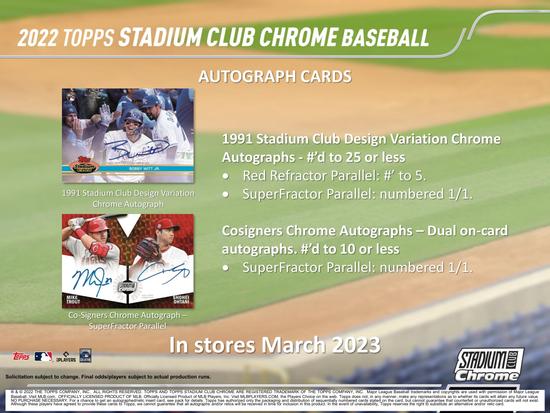 Image for 2022 Topps Stadium Club Chrome Baseball Hobby Box