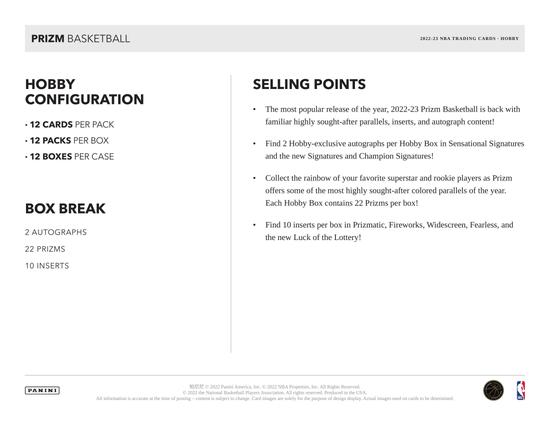 Image for 2022/23 Panini Prizm Basketball Hobby Pack