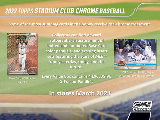 Image for 2022 Topps Stadium Club Chrome Baseball 4-Pack Blaster Box