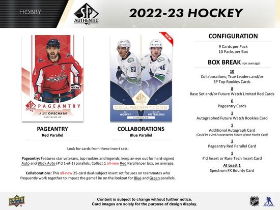 Image for 2022/23 Upper Deck SP Authentic Hockey Hobby Box