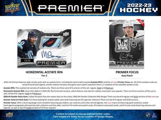 Image for 2022/23 Upper Deck Premier Hockey Hobby Box