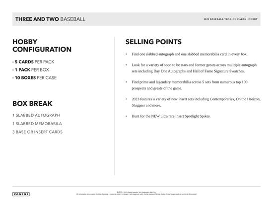 Image for 2023 Panini Three and Two Baseball Hobby Box