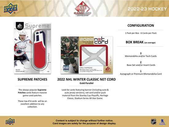 Image for 2022/23 Upper Deck SP Game Used Hockey Hobby 18-Box Case