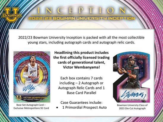 Image for 2022/23 Bowman University Inception Hobby Box