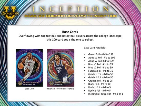 Image for 2022/23 Bowman University Inception Hobby Box
