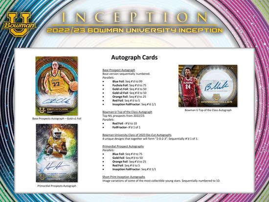 Image for 2022/23 Bowman University Inception Hobby Box
