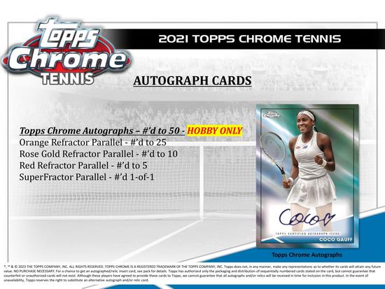 Image for 2021 Topps Chrome Tennis Hobby Box