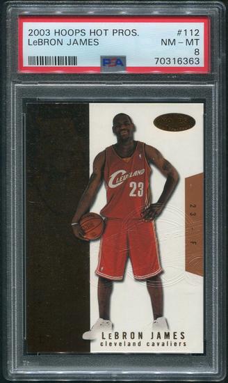 Image for 2003/04 Hoops Hot Prospects Basketball #112 LeBron James Rookie #0467/1000 PSA 8 (NM-MT)