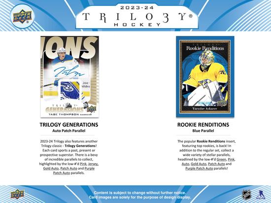 Image for 2023/24 Upper Deck Trilogy Hockey Hobby Box
