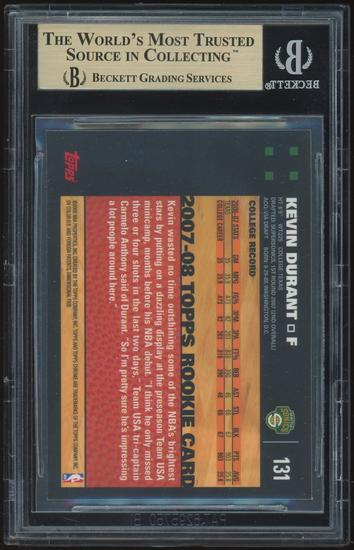 Image for 2007/08 Topps Chrome #131 Kevin Durant RC BGS 9.5 *2877 (Reed Buy)