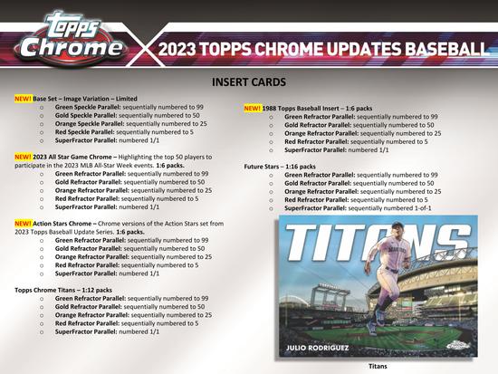 Image for 2023 Topps Chrome Update Series Baseball Hobby Box