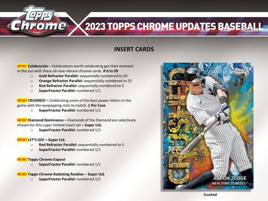 Image for 2023 Topps Chrome Update Series Baseball Hobby Box