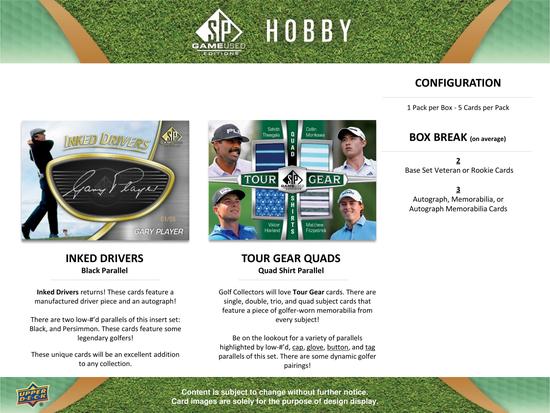 Image for 2024 Upper Deck SP Game Used Golf Hobby Box