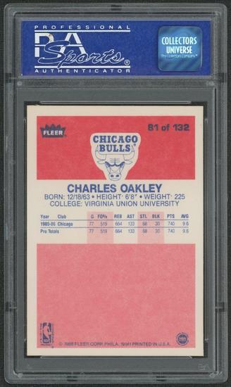 Image for 1986/87 Fleer Basketball #81 Charles Oakley Rookie PSA 10 (GEM MT)