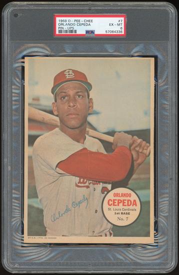 Image for 1968 O-Pee-Chee Pin-Ups #7 Orlando Cepeda PSA 6 *4336 (Highest Graded) (Reed Buy)