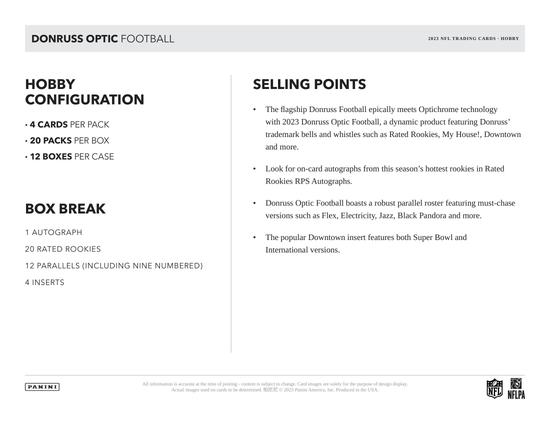 Image for 2023 Panini Donruss Optic Football 1st Off The Line FOTL Hobby Box