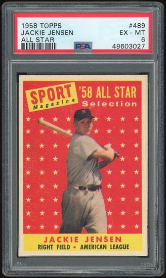 Image for 1958 Topps #489 Jackie Jensen AS PSA 6 *3027 (Reed Buy)