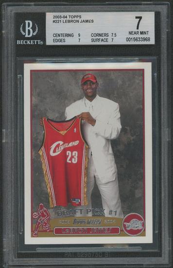 Image for 2003/04 Topps Basketball #221 LeBron James Rookie BGS 7 (NM)