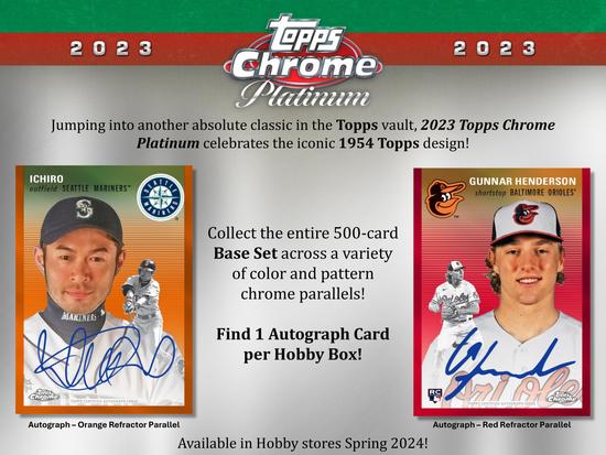 Image for 2023 Topps Chrome Platinum Anniversary Baseball Hobby Box