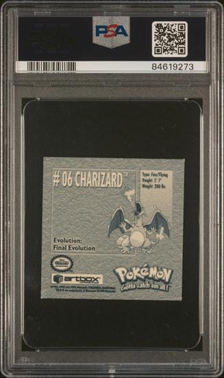 Image for 1999 Pokemon Charizard Stickers Series 1 #6 PSA 9