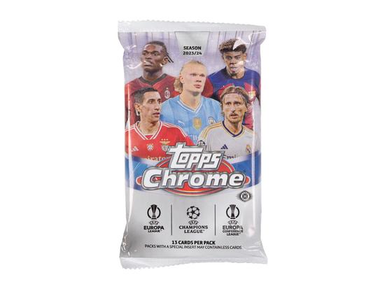 Image for 2023/24 Topps Chrome UEFA Club Competitions Soccer Hobby Jumbo Pack