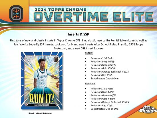 Image for 2023/24 Topps Chrome Overtime Elite Basketball Hobby 12-Box Case
