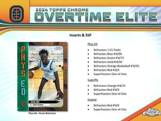 Image for 2023/24 Topps Chrome Overtime Elite Basketball Hobby 12-Box Case