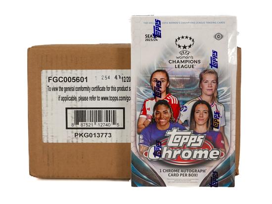 Image for 2023/24 Topps Chrome UEFA Women's Champions League Soccer Hobby 12-Box Case