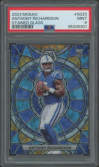 Image for 2023 Panini Mosaic Football #23 Anthony Richardson Stained Glass Rookie PSA 9 (MINT)